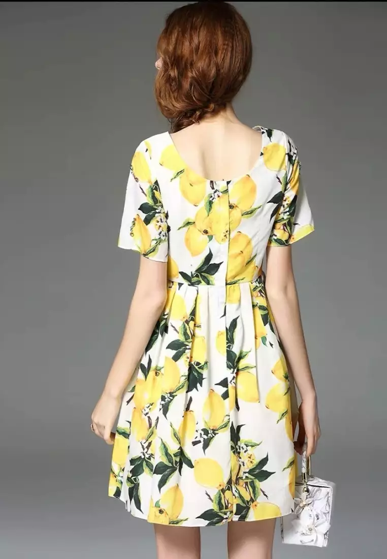 Yellow one piece dress online cheap