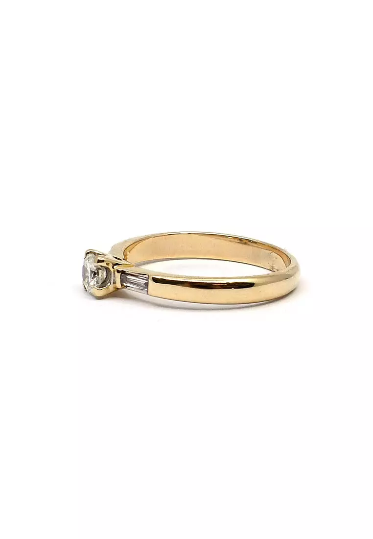 14K Locally Made Yellow Gold Lady Ring with Diamonds