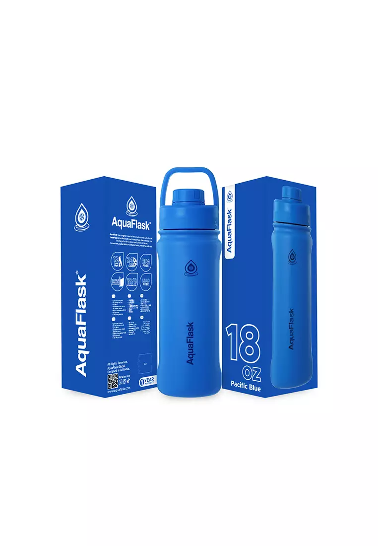 18oz Pacific Blue New Sports Lid Bottle Wide Mouth Vacuum Insulated Stainless Steel Drinking Water Bottle