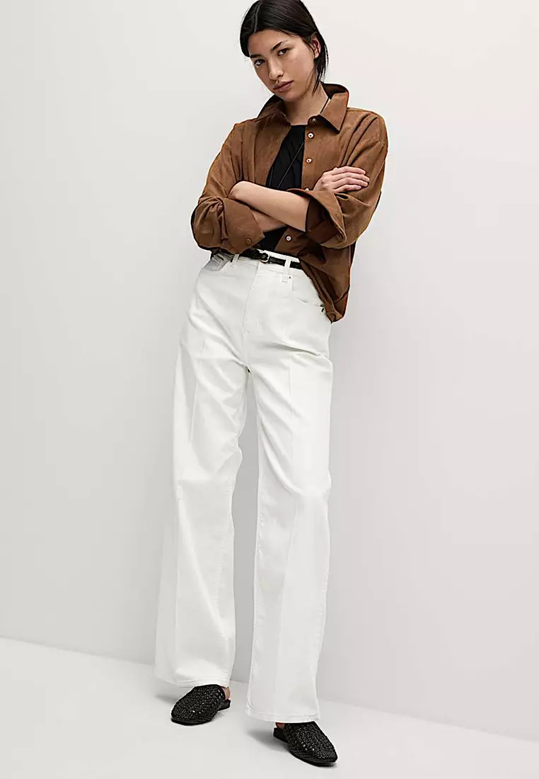 High Waisted Smart Wide Leg Jeans