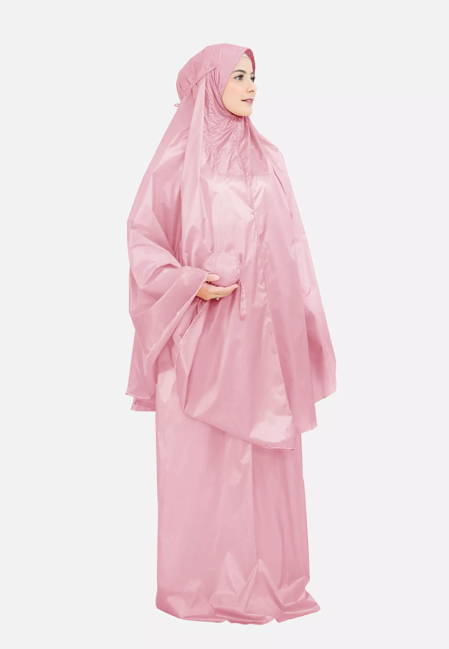 Zelena - Zalina Basic Prayer Set | Mukena Traveling Polos 2in1 - Candy Pink