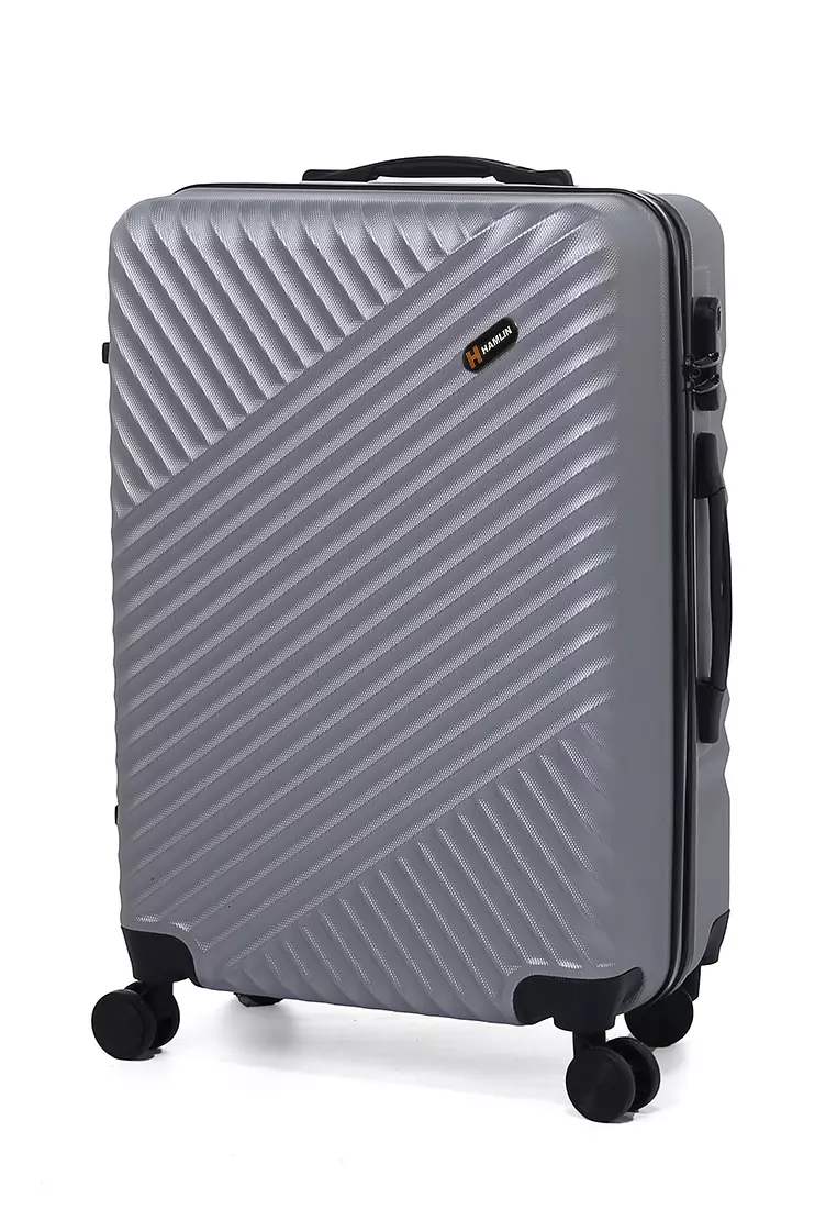 Austin Koper Unisex Size 24 Inch Travel Bag Large Compartment Material Fiber ABS ORIGINAL - Silver