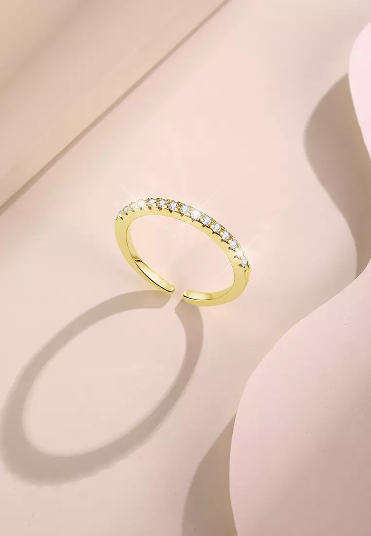 Cincin Wanita 2 pcs Set Cincin Berlian Wanita Adjustable Ring Accsesories Mewah Gaya Elegan