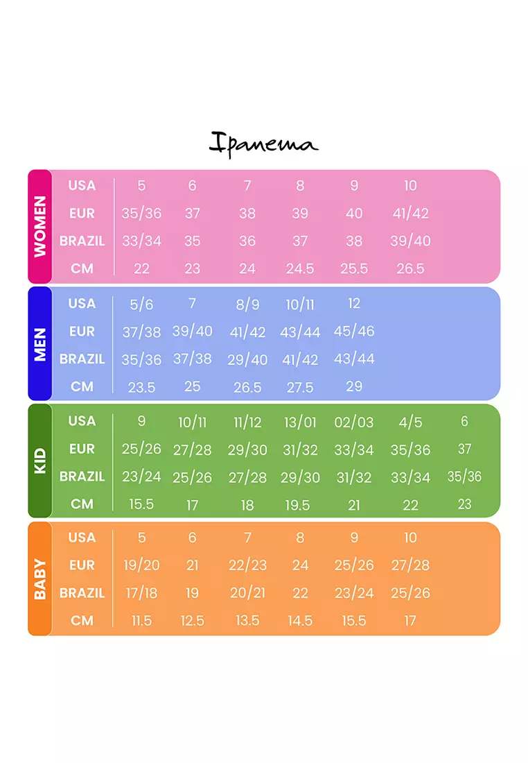 Ipanema baby size chart discount