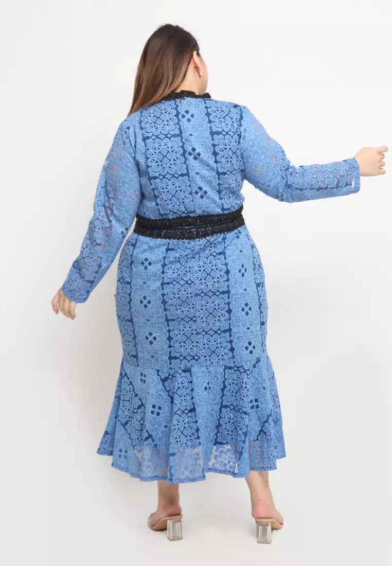 Plus Size Dress Gabrielle Sky Blue