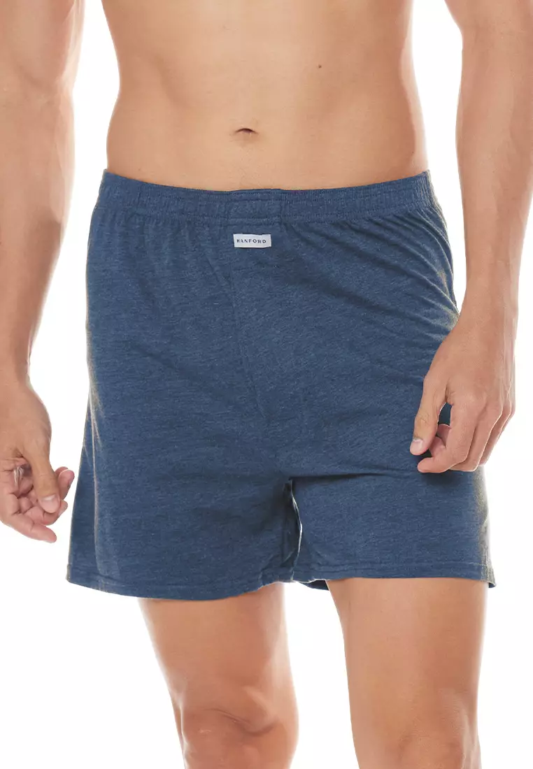  Premium Cotton Inside Garter Boxer Shorts Carib - Denim (Single Pack)
