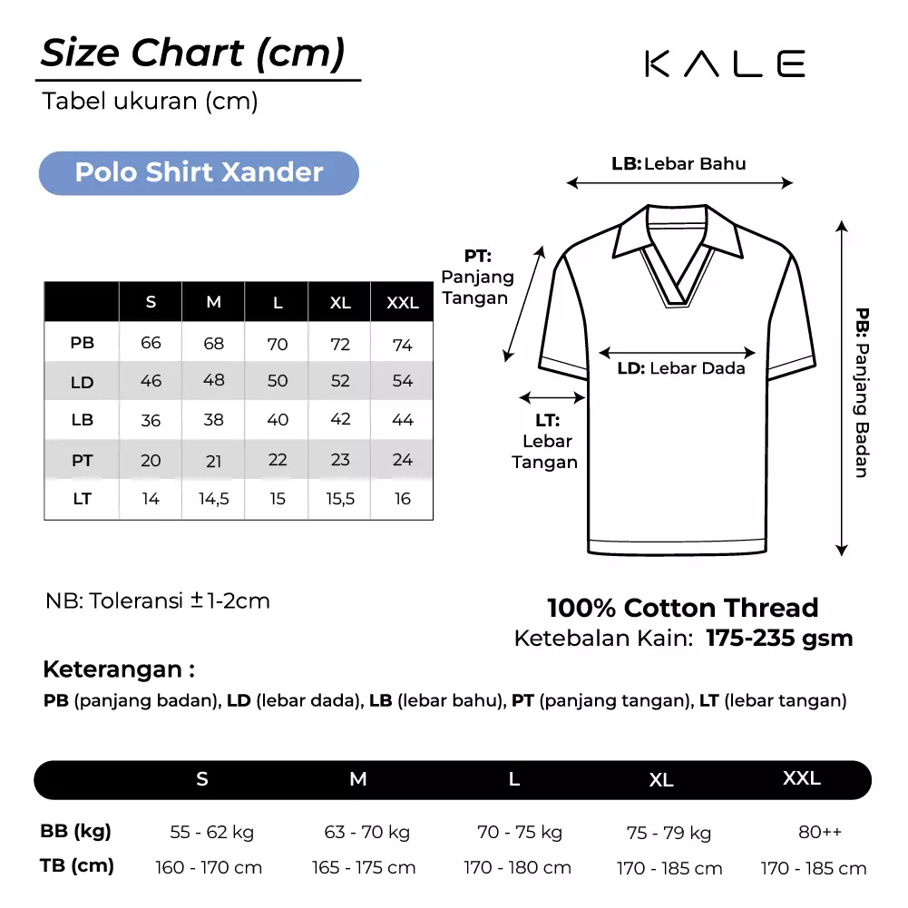 Kale Xander Black / Polo Shirt rajut premium berbahan dasar cotton wool