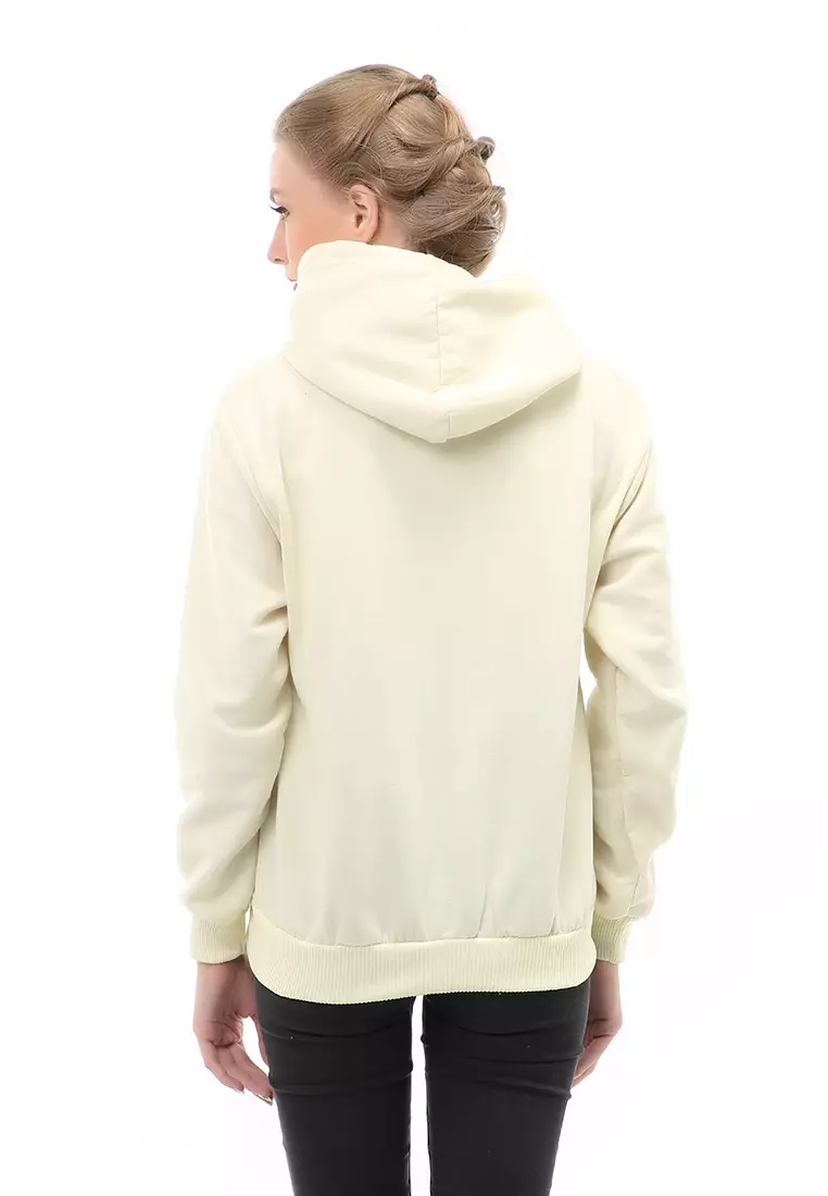 Hardwin Hoodie Jacket Rose Casual Wanita Material Fleece ORIGINAL - Yellow Cream