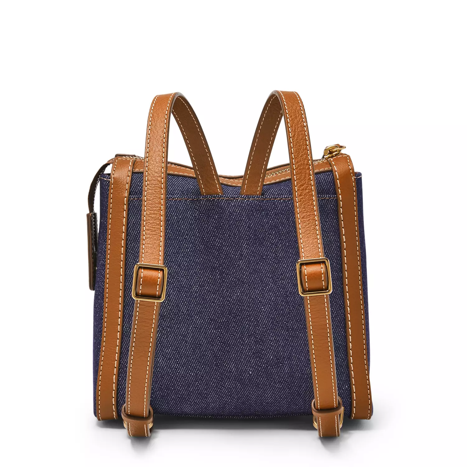 Fossil Parker Mini Backpack Saddle Denim Leather Tas Wanita - ZB1922-423