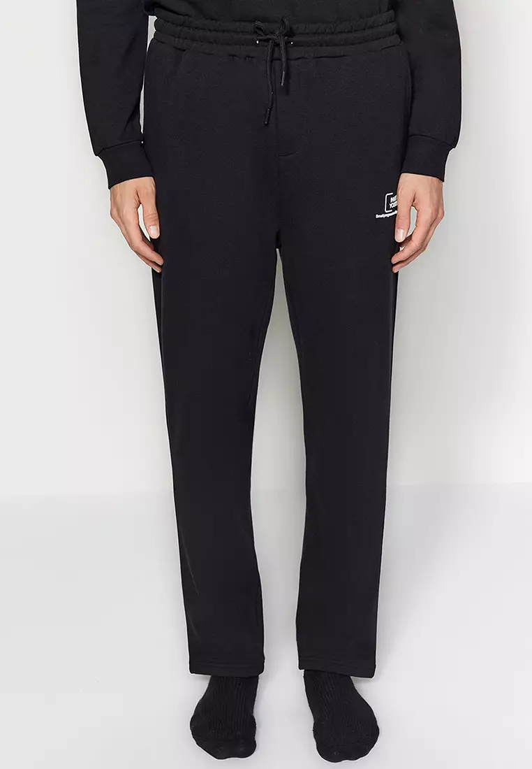 Lettering fleece sweatpants online