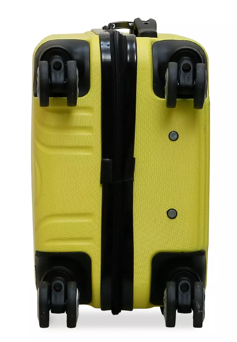 Carlton Koper Hardcase Unisex Size 20 Inch Uniqe Design Tas Travel Large Compartment Material ABS+PVC Coated ORIGINAL - Yellow