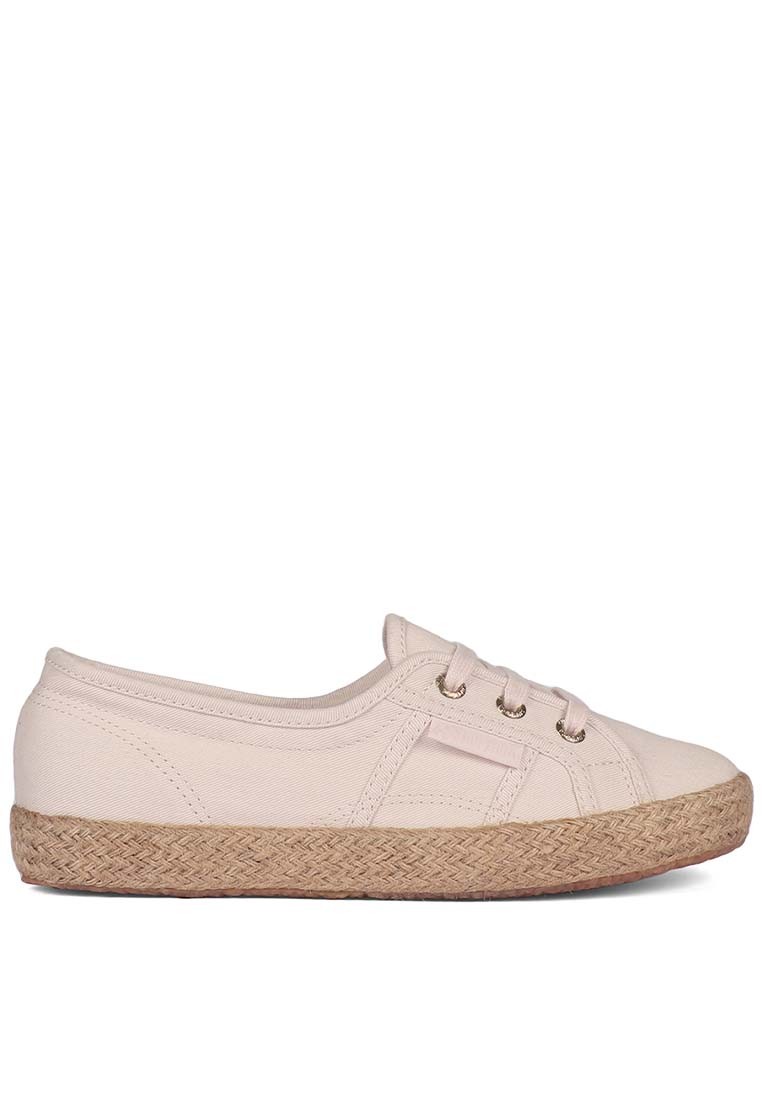 SUPERGA 2345 BALLERINA ESPADRILLE PINK ALMOND GOLD