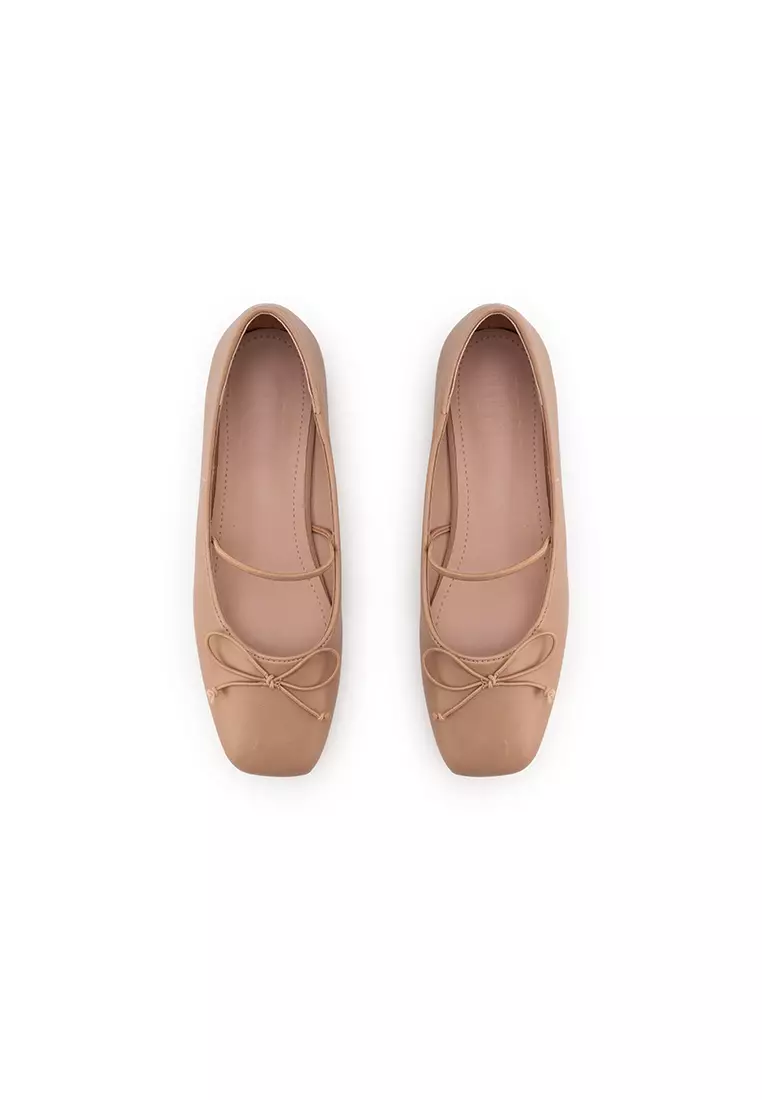 CASUAL FLAT BALLERINA 方头蝴蝶結瑪莉珍鞋