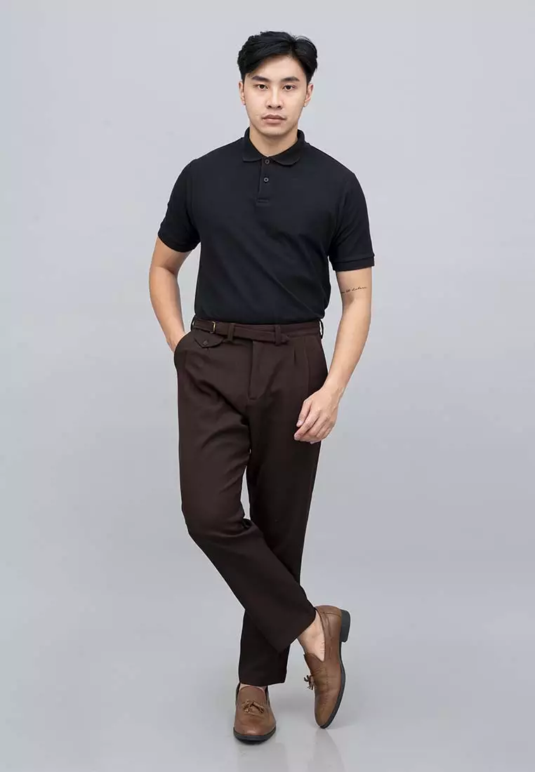 Houseofcuff Celana Panjang Formal High Waist Pants Pria Cokelat