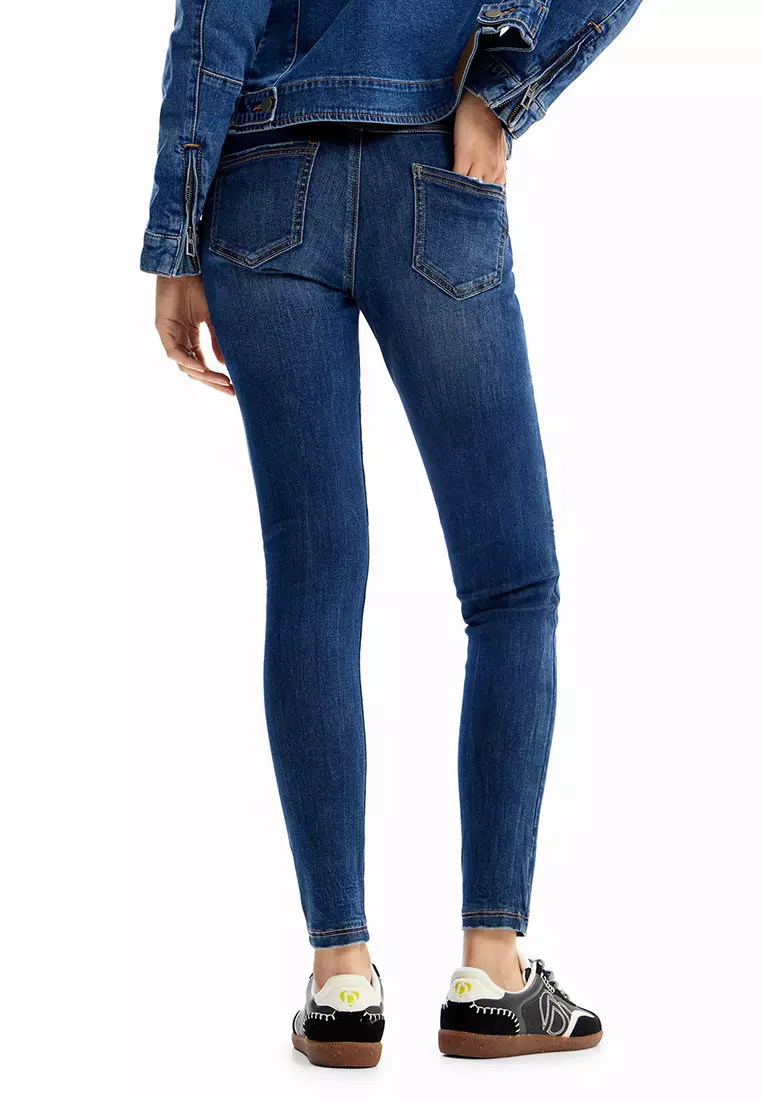 Desigual Woman Slim biker jeans.