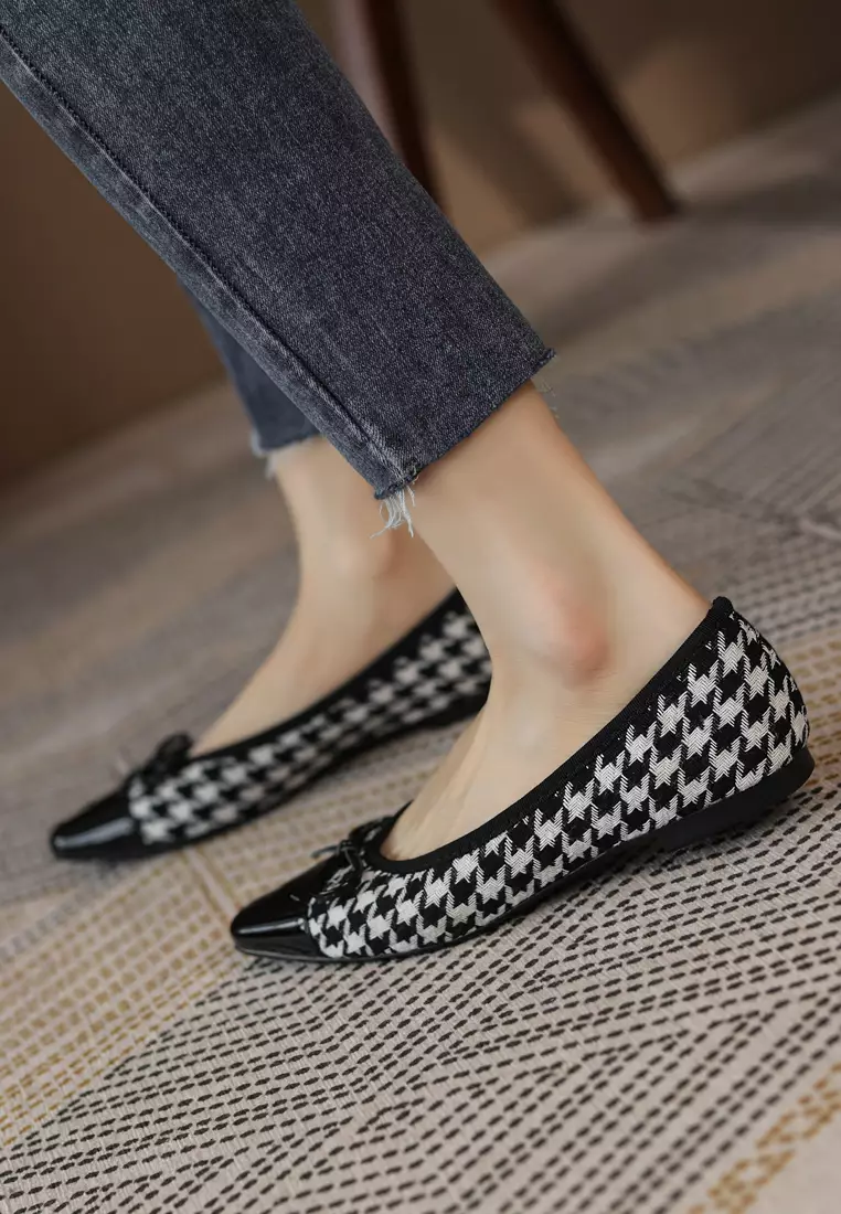 Square Toe Woven Fabric Ballerina XJ877-1