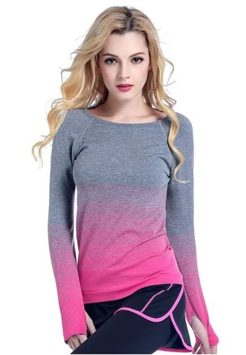 Chelyne pink Chelyne Atasan Sport Wanita TM21 T-shirt Baju Olahraga Premium Lengan Panjang 34176AA6205219GS_1