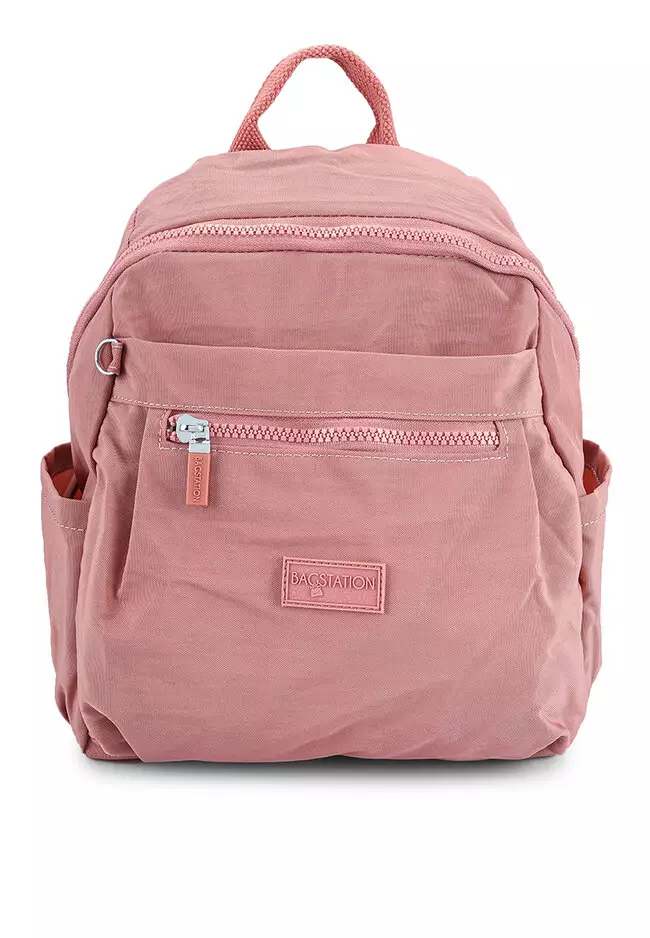 Crinkled Nylon Small Backpack