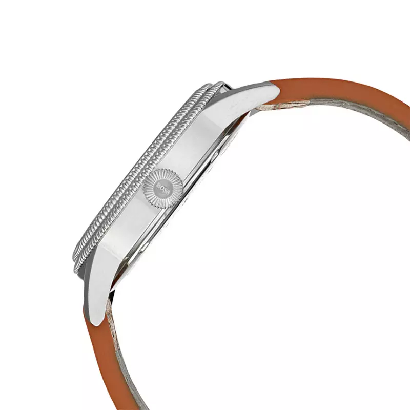 Jam Tangan Pria Hugo Boss Legacy 1513668 Men Blue Dial Brown Leather Strap