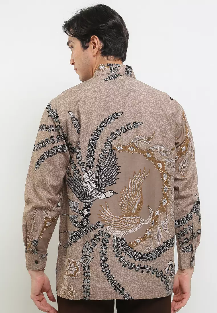 BATIK TALENTA EXCLUSIVE Lengan PANJANG KAKTUA CREAM KHAKI