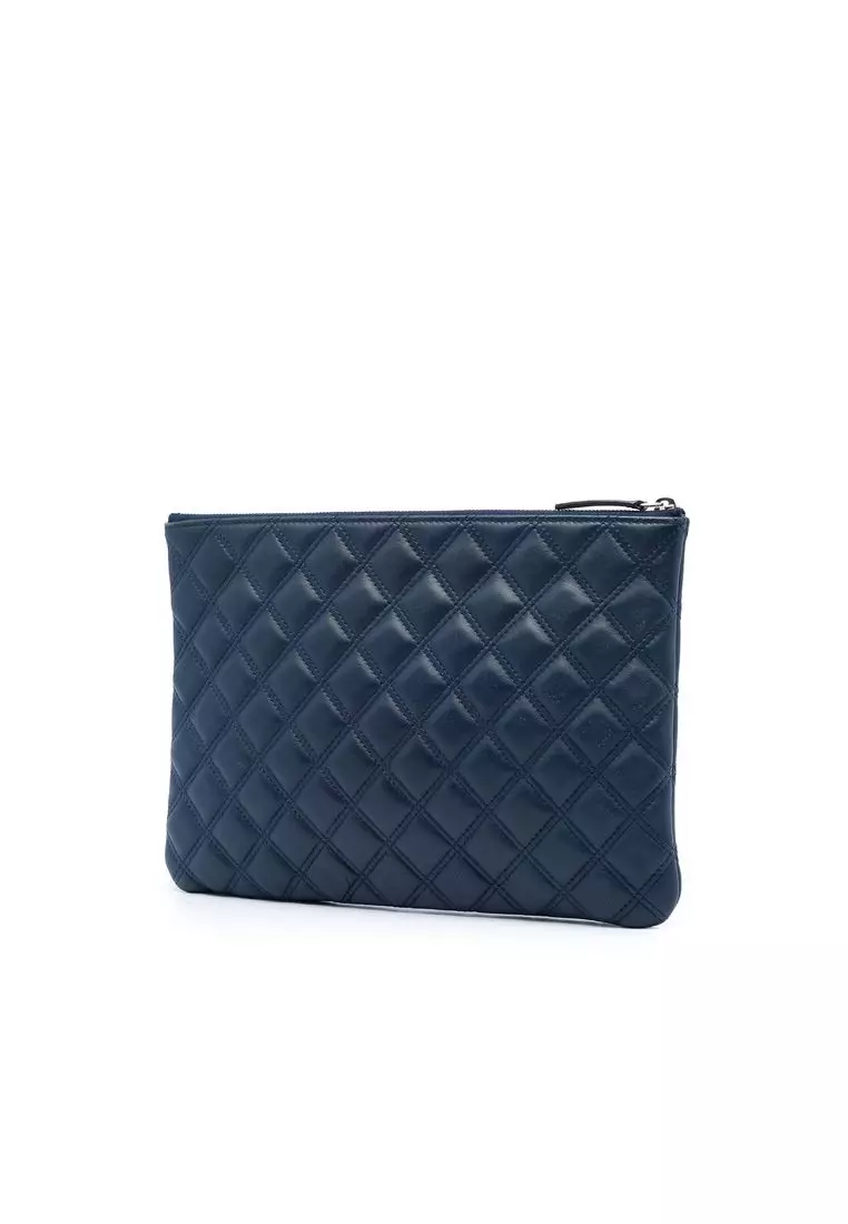 Pre-Loved Chanel Medium Quilted Lambskin Double Stitch O Case Clutch