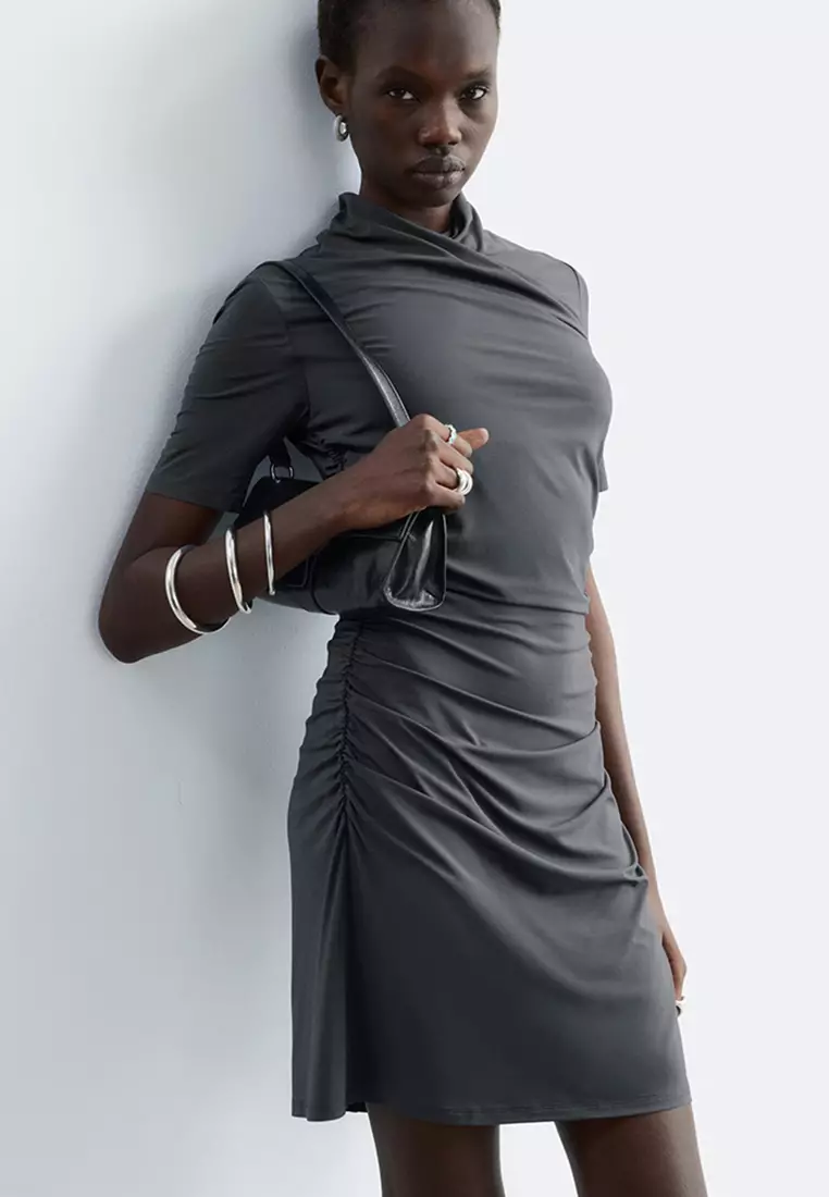Draped Wrap Mini Dress