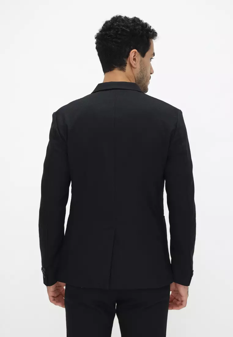 Jobb Richmond-T1 Blazer Pria Slim Fit Hitam