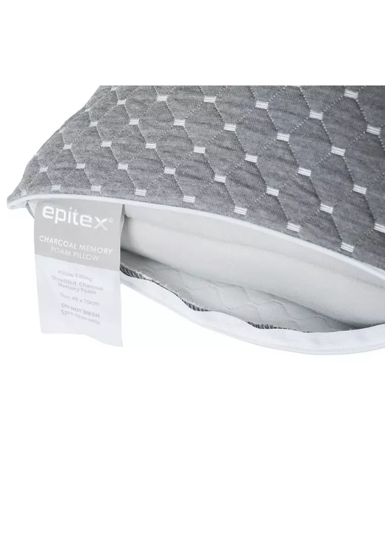 Epitex bUNDLE DEAL - BUY 1 FREE 1 Charcoal Shredded Memory Neck Support Pillow - Firm Neck Pillow