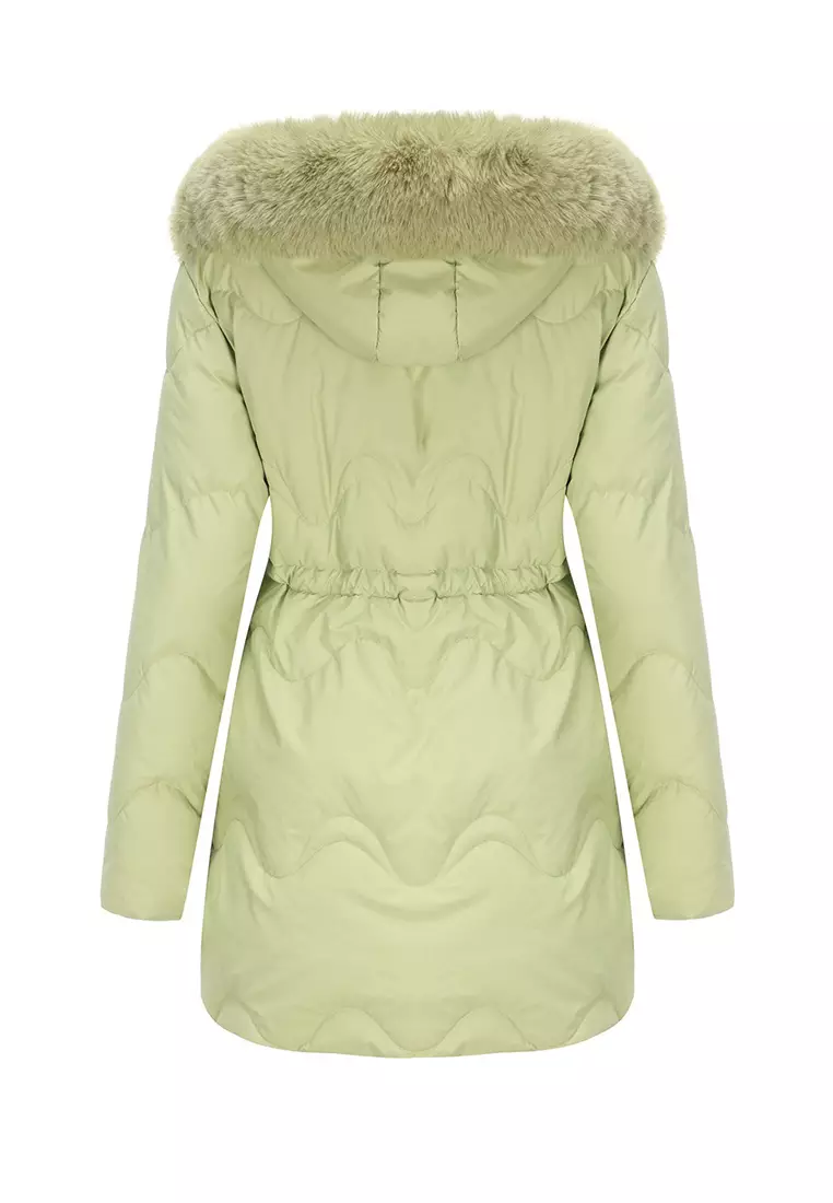 Detachable Faux Fur Collar Hooded Coat AD82303