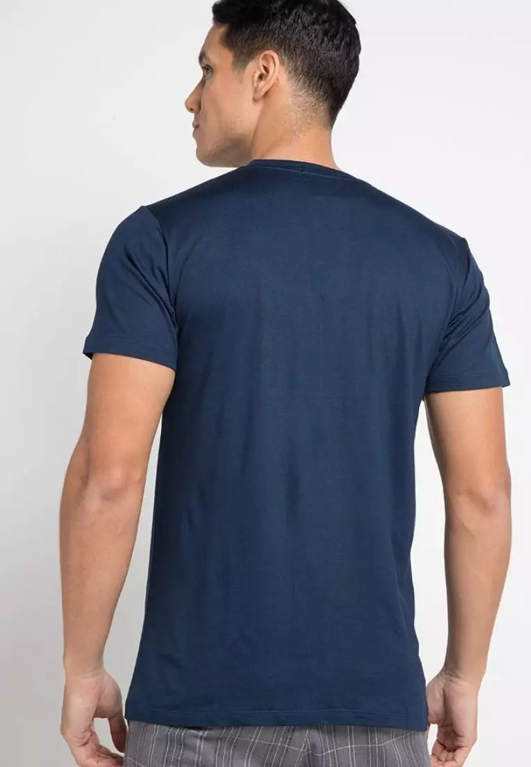 MTD91F Kaos Pria simple does it dakir Kaos Navy