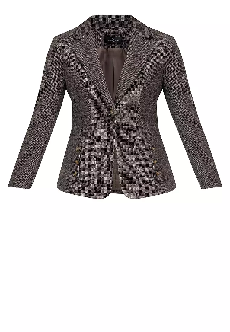 Wool Blend Tailored Blazer