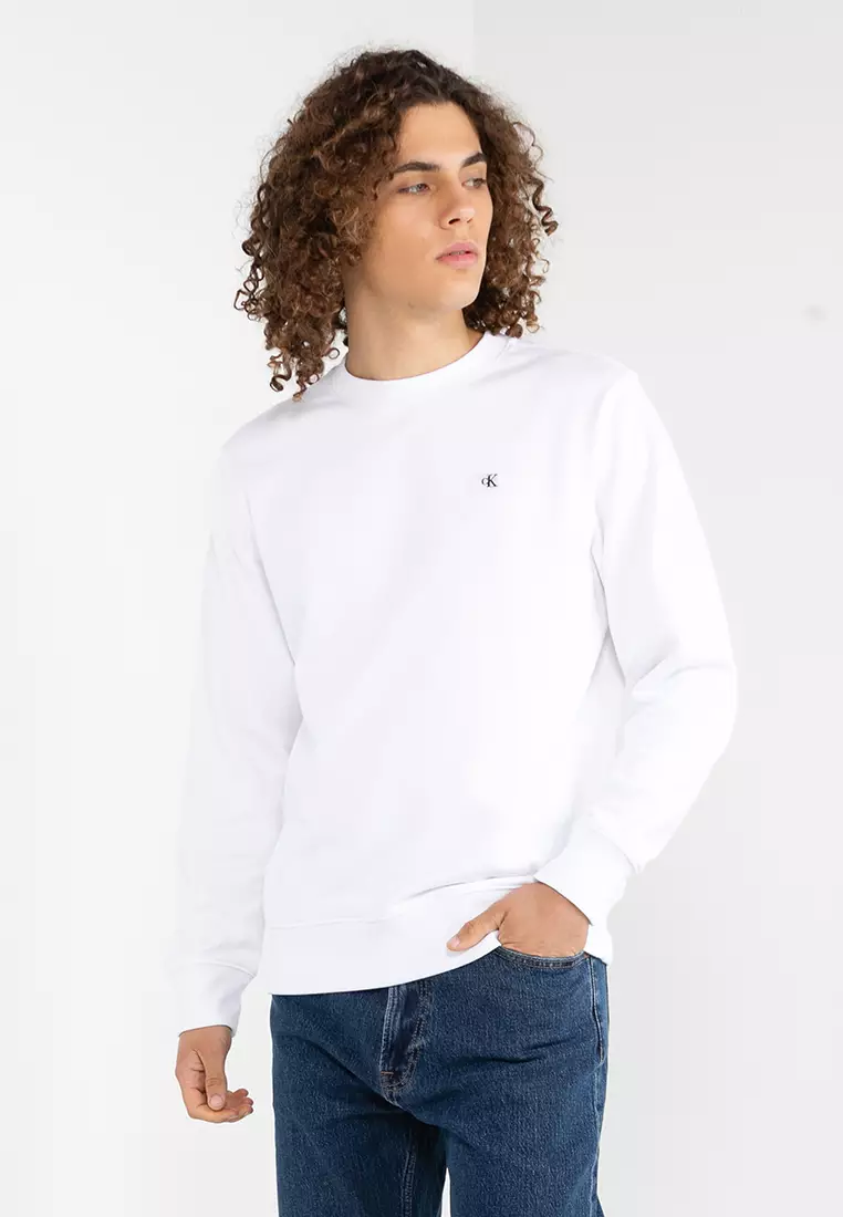 Calvin klein white store crew neck sweater