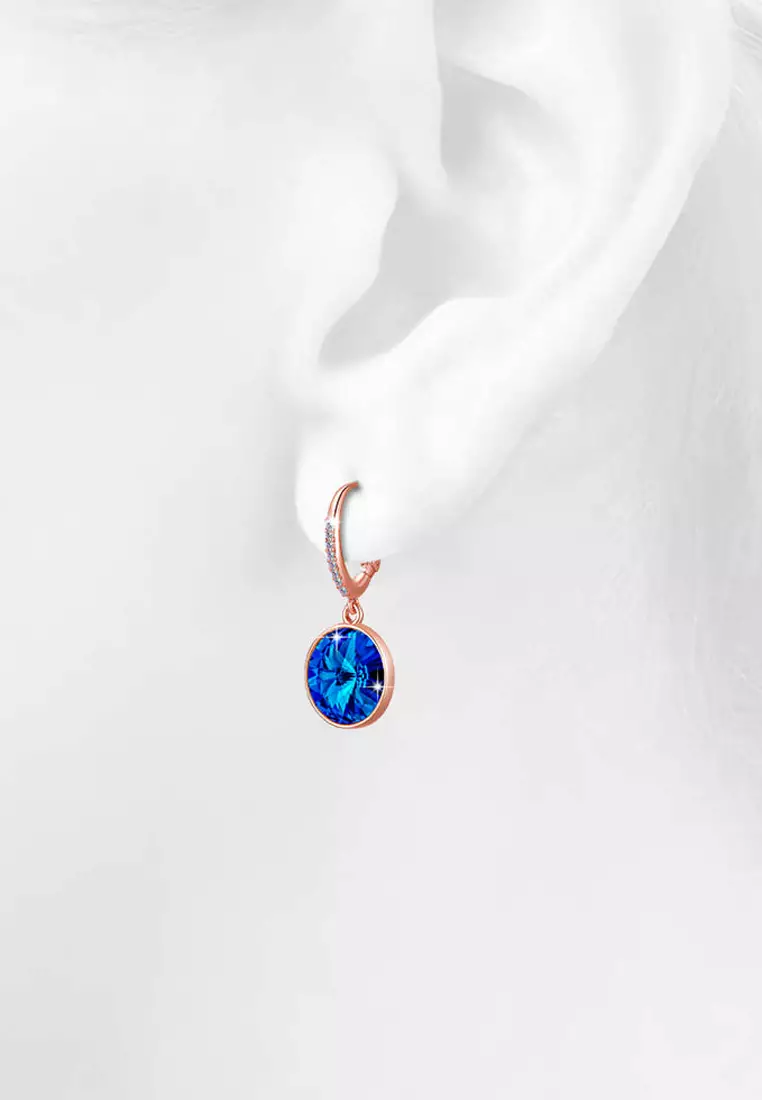 Precious Drop Earrings Coral Blue Embellished with SWAROVSKI® crystals