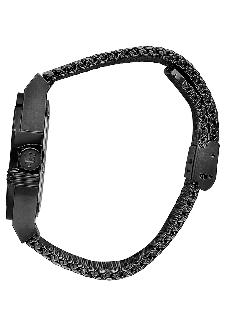 【2 Years Warranty】 Maserati Aqua Edition 44mm Black Stainless Steel Men's Quartz Watch R8853144002