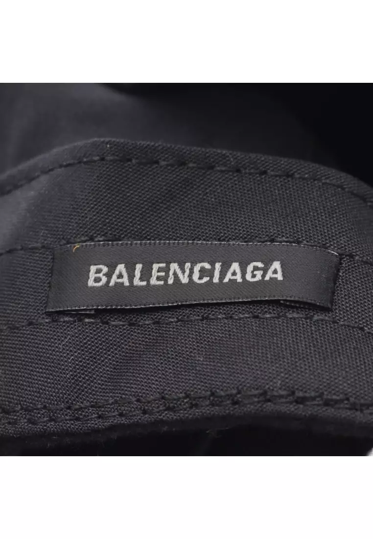 Pre-Loved BALENCIAGA BALENCIAGA × Scholl cap logo embroidery canvas black