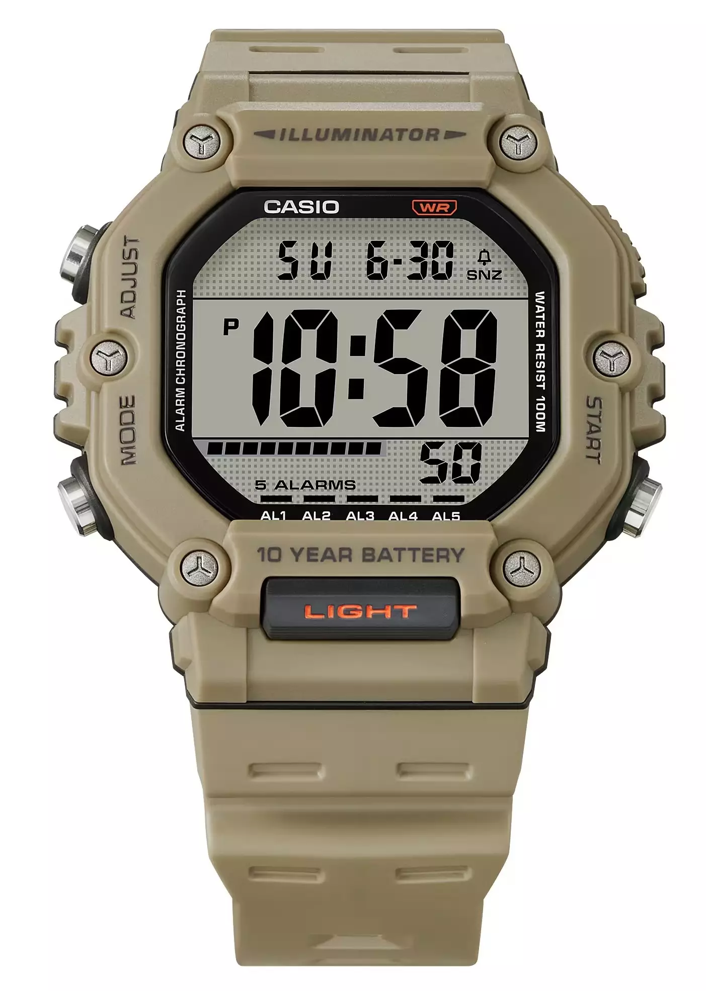 Men AE-1600H-5AV Resin Brown 10 Years Battery Life