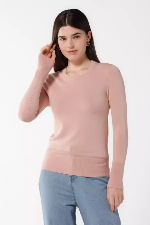 MINIMAL - Lamiere - Sweater Slim Fit - Pink Colour Pink