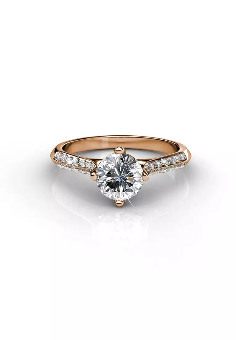 Luxx Ring (Rose Gold) - Cincin Crystal Swarovski® by Her Jewellery
