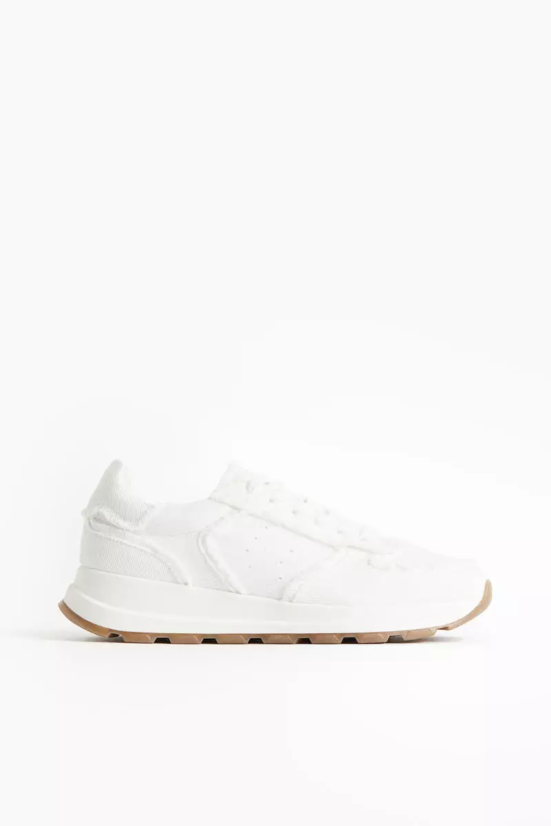 Discount on H&m  shoes - SKU: Frayed-Edge Twill Trainers