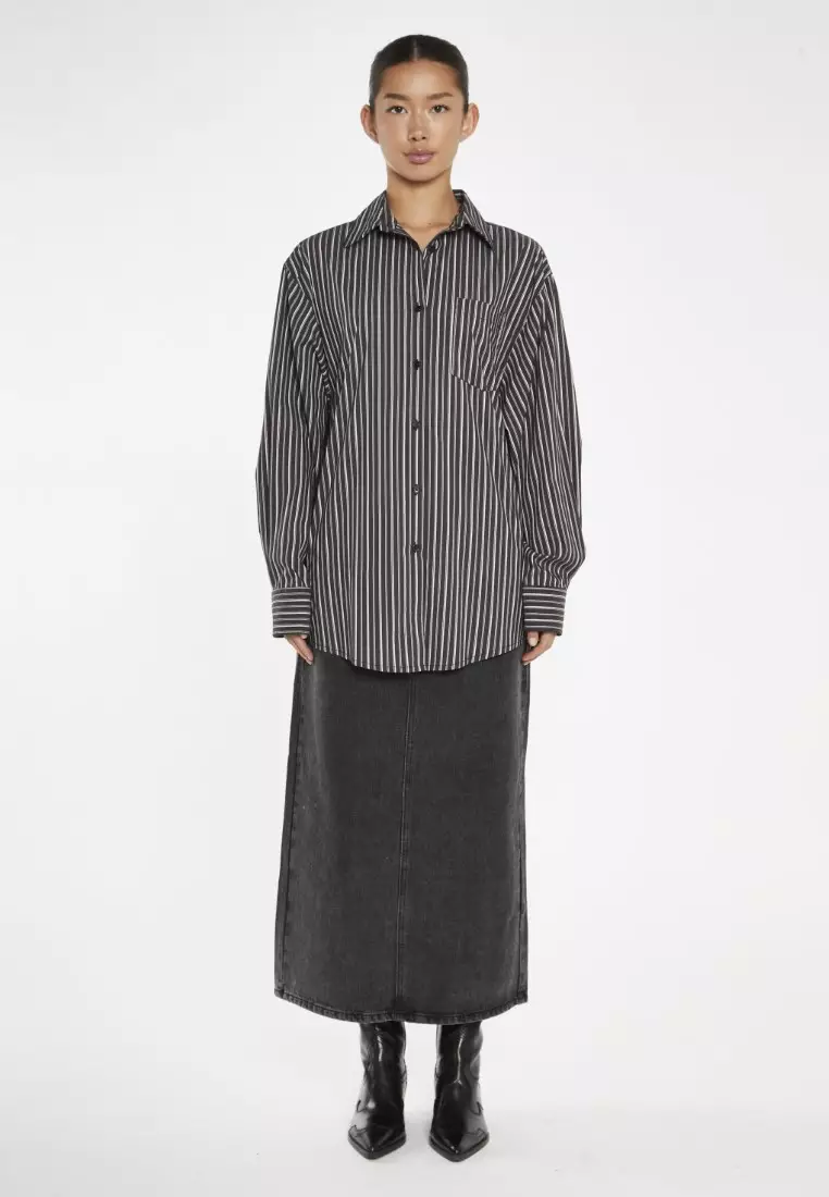 Brown White Stripe Classic Shirt