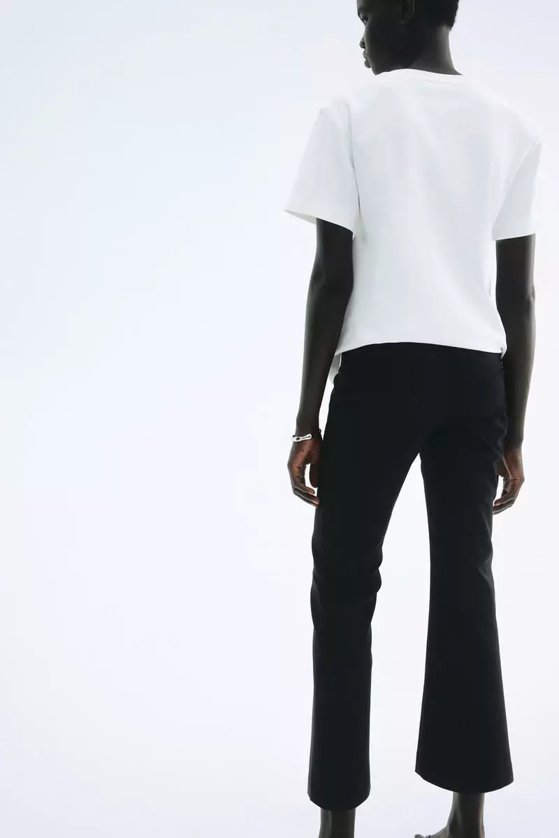 Flared crease-front trousers