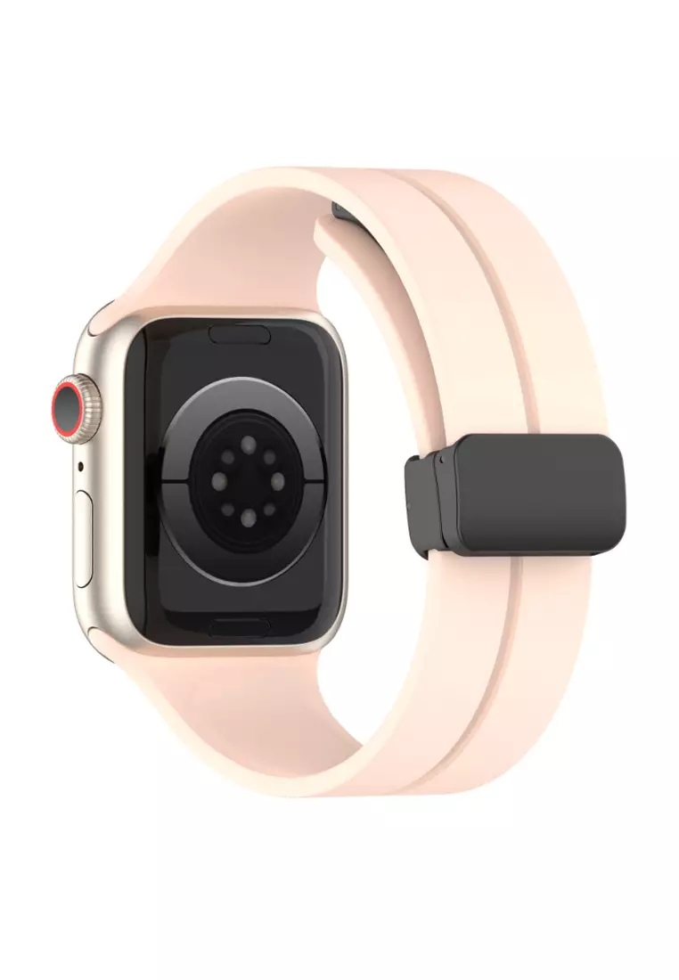 Buy Kings Collection Pink Magnetic Buckle Silicone Apple Watch