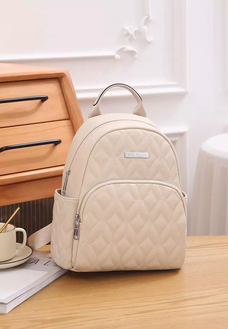 GYKACO NOYA Beige - Tas Ransel Wanita - Fashion Backpack (IMPORT)