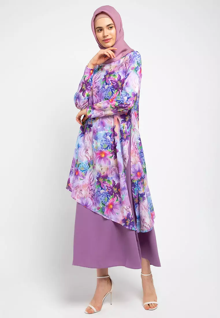 Alba Maxi Dress In Purple Print
