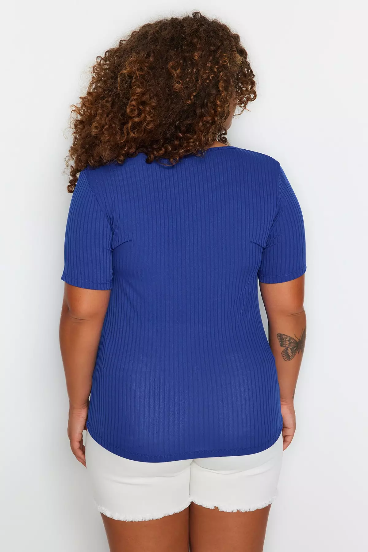 Plus Size Square Neck Zipper Top
