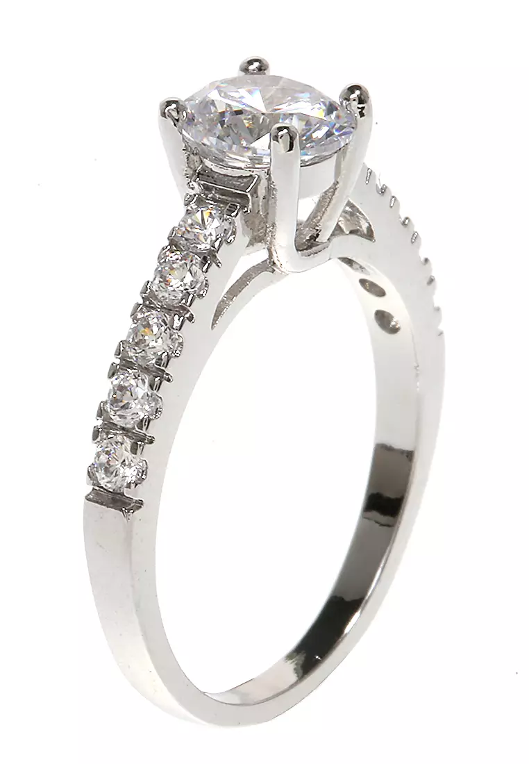 Cincin Fashion Wanita Korea Wedding Ring Design Elegant Premium Quality - Silver