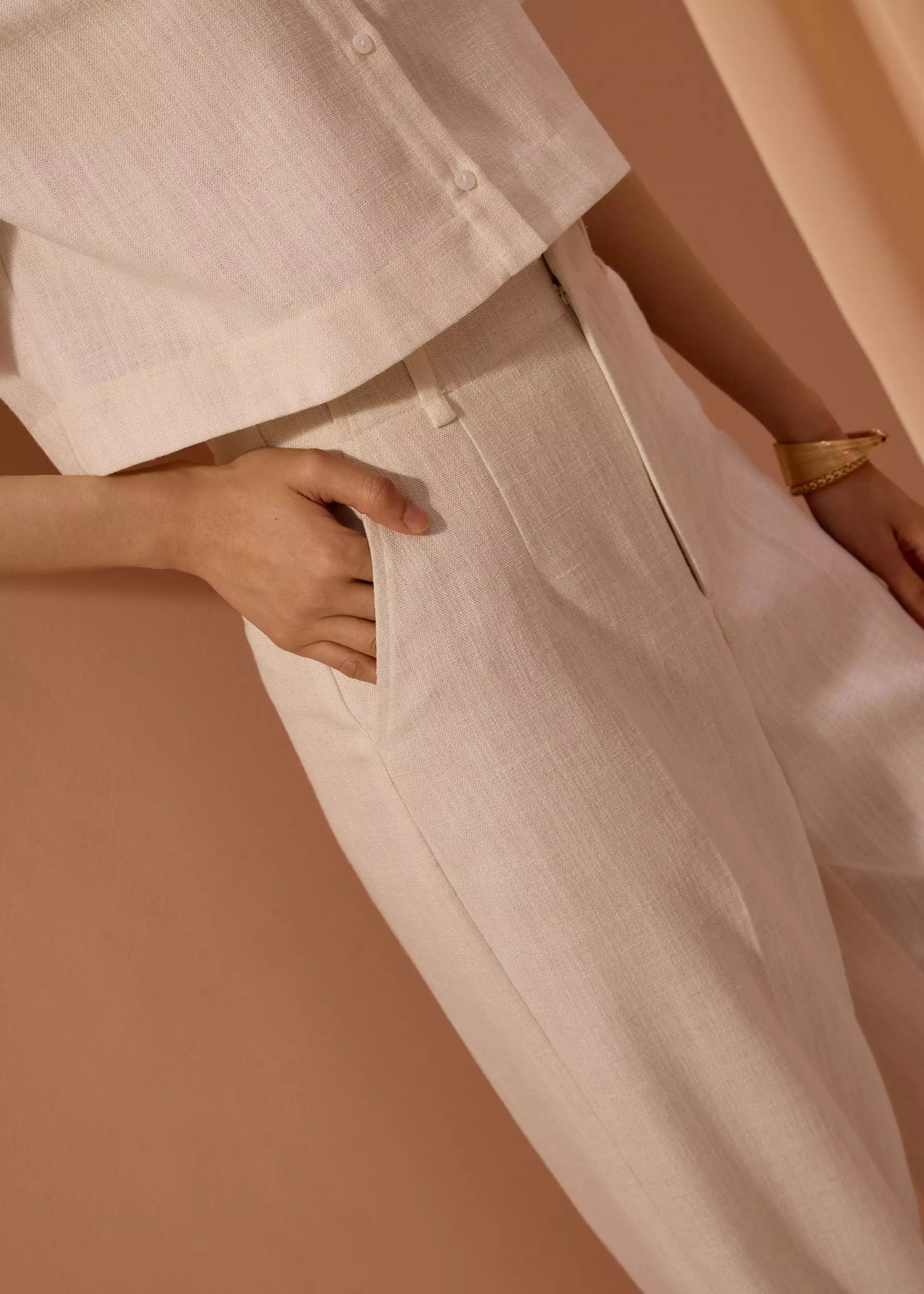 Celana Panjang Wanita - Leggy™ Seva Textured Super High Waisted Straight Leg Pants