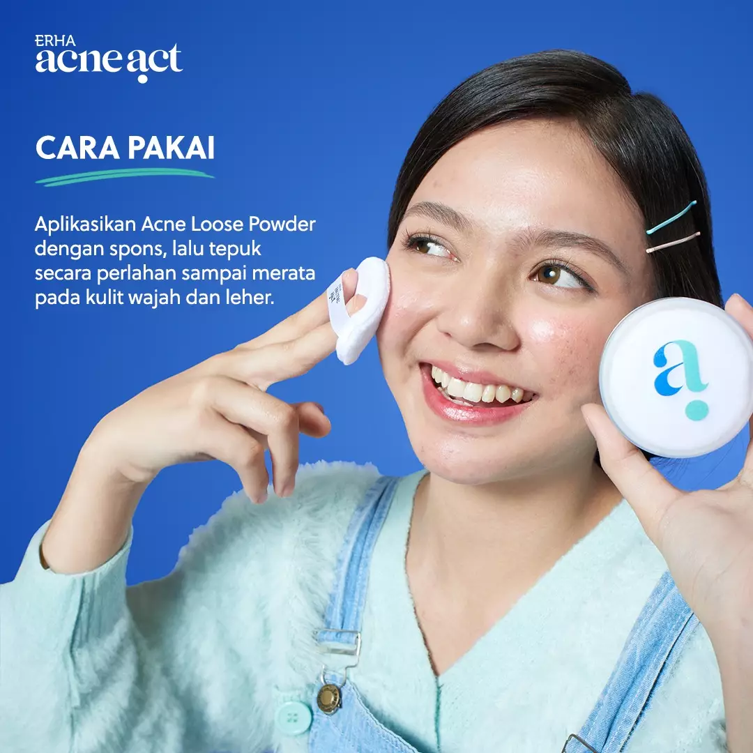 ERHA Acneact Acne Loose Powder 21 g - Bedak Tabur Kulit Jerawat | Non Comedogenic | Non Acnegenic