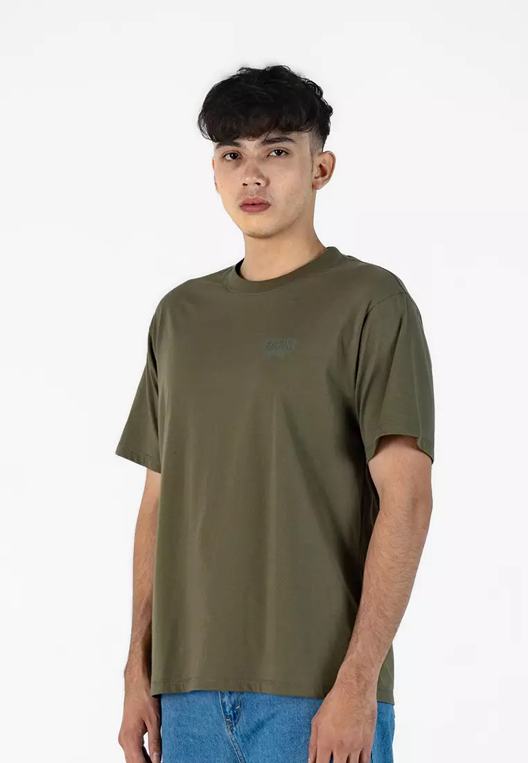 WINGER - PINE OLIVE Kaos Pria Lengan Pendek SS - Top Man Basic Tee