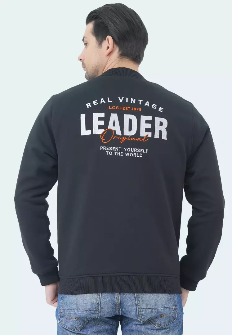 LGS - Jaket Pria - Jaket Baseball - Full Zipper - Bordir Logo - Hitam - JJK.574.215.001.C